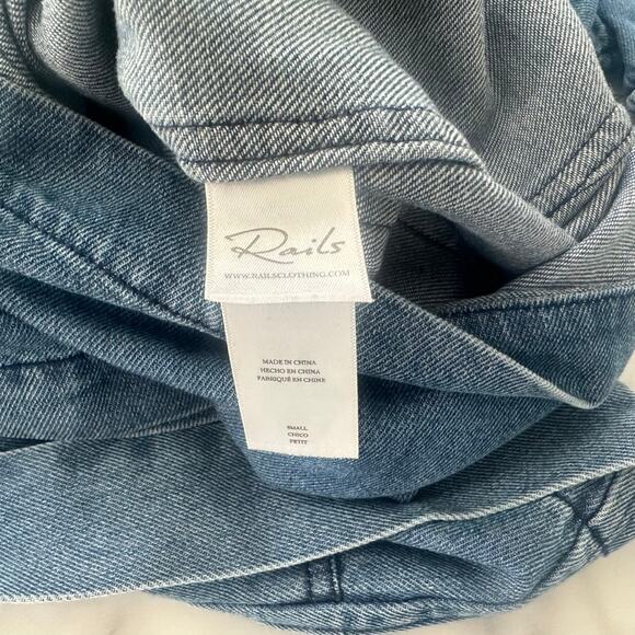 Rails Georgie Denim Romper One Piece Size Small Sorrento Blue Wash Belted - Picture 5 of 7